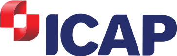 ICAP logo with stylized red and blue text.