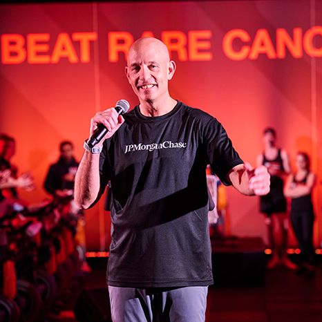 Jed Laskowitz, Head of Global Private Markets at JPMorganChase, speaks at a Cycle for Survival event. 